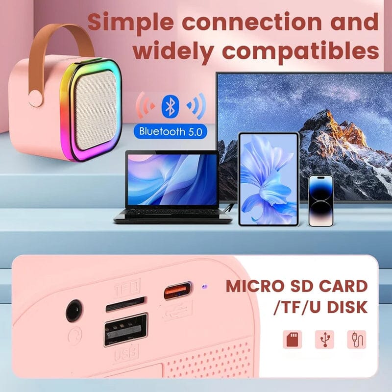 Mini Karaoke Machine with Wireless Microphones | Skanto