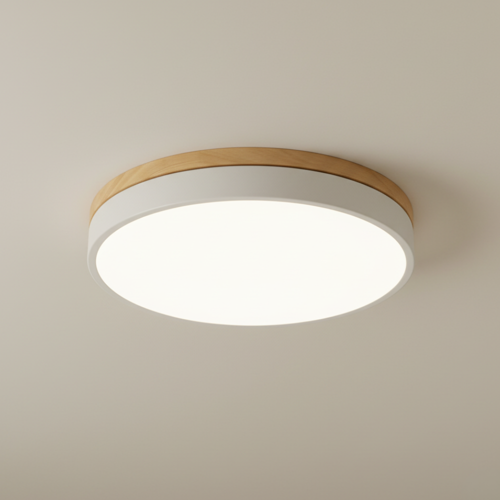 Horizon Ultra-Thin Wood-Accent Flush Mount