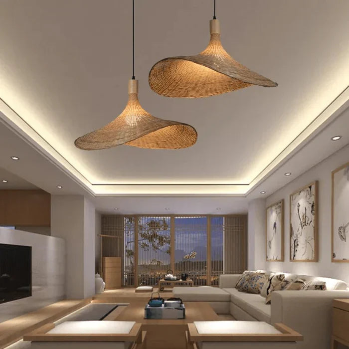 Wicker Pendant Lamp - RusticWeave | Kalsten