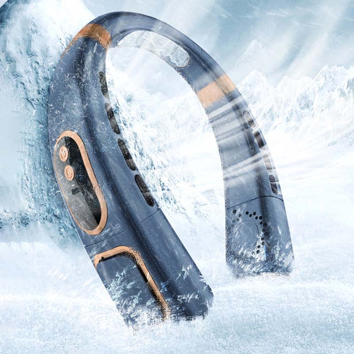 Blade-less hanging neck fan with digital display and light | Kalsten