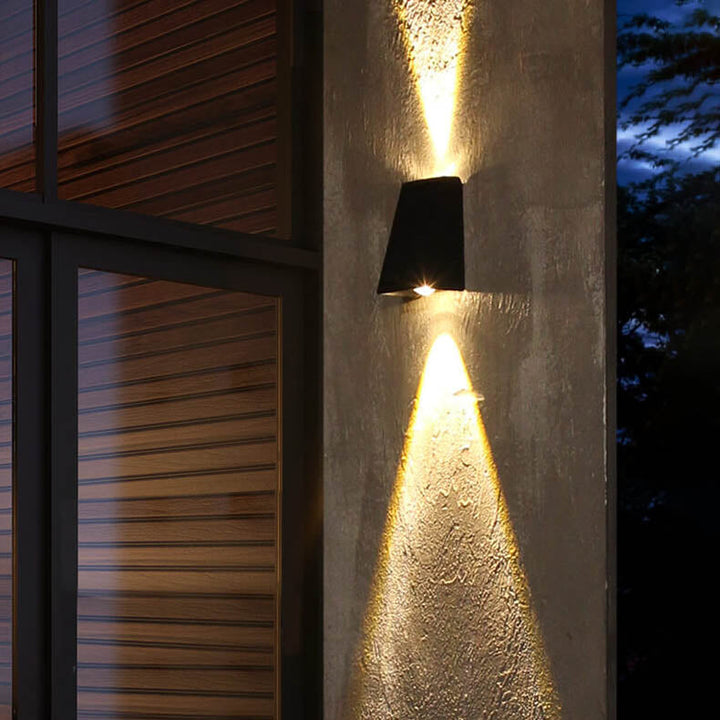 Simple Solar Trapezoid Outdoor Waterproof Up and Down Lights LED Wall Sconce Lamp | Kalsten