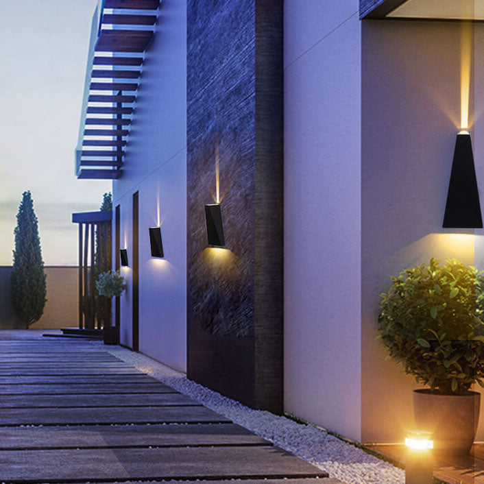 Simple Trapezoidal Outdoor Waterproof LED 2-Light Wall Sconce Lamp | Kalsten