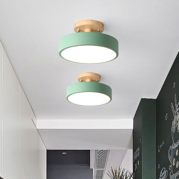 LED Round Ceiling Lamp – Nordic Semi-Flush Design