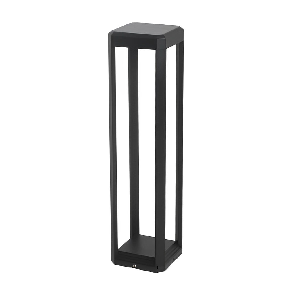 Square Minimalist Waterproof Stainless Steel Black Solar Pathway Lights | Kalsten