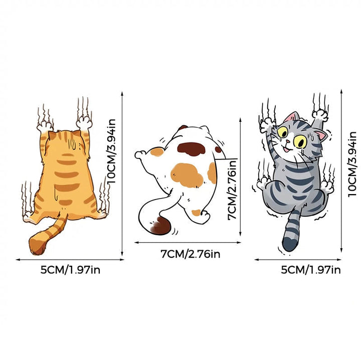 Cute Cat Cartoon Decal Car Stickers, 3 pcs | Kalsten