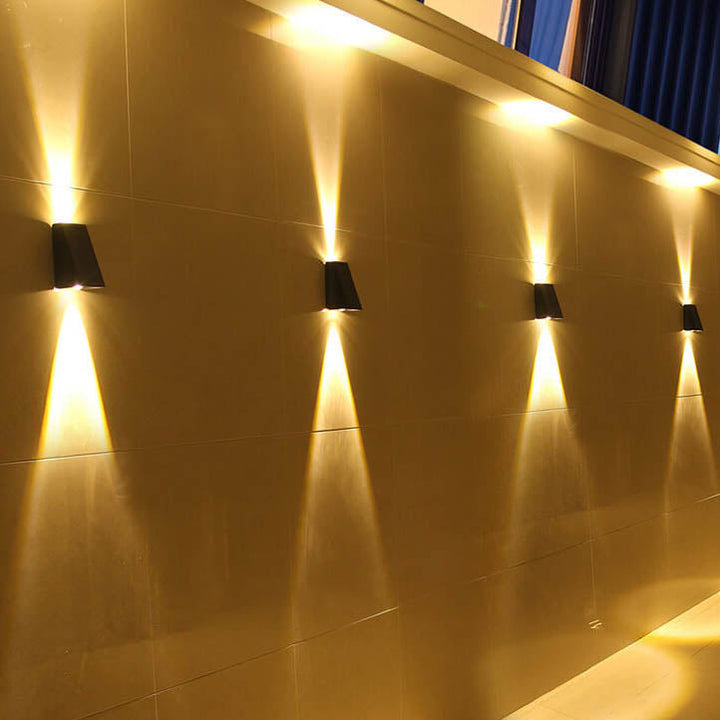 Simple Solar Trapezoid Outdoor Waterproof Up and Down Lights LED Wall Sconce Lamp | Kalsten
