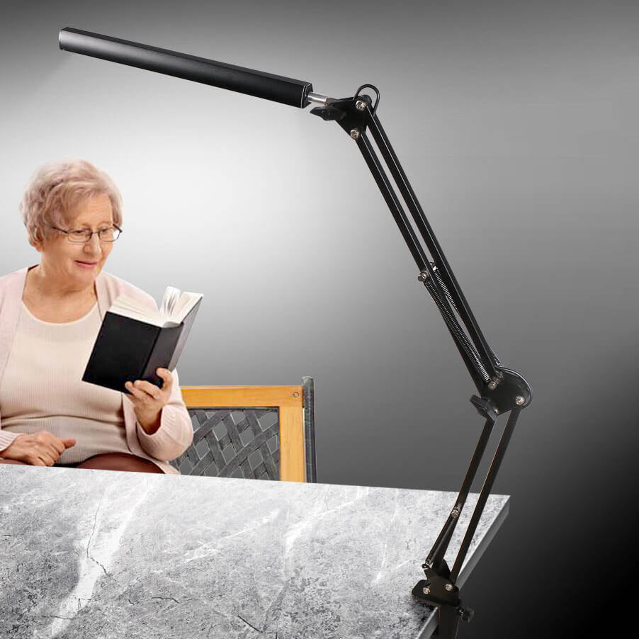 LED Foldable Long Arm Clip Eye Protection USB Reading Table Lamp | Kalsten