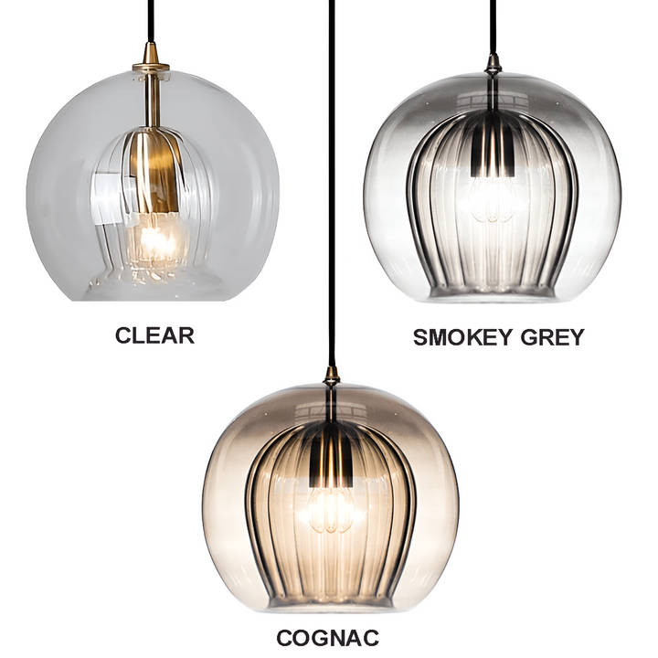 Pendant Light Glass Globe 9.8 in E27 Adjustable Dining Room Kitchen Island Hanging Ceiling Lamp Vintage Modern | Kalsten