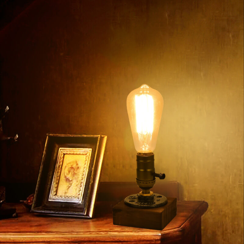 Vintage Industrial Iron Light Bulb 1-Light Table Lamp | Kalsten