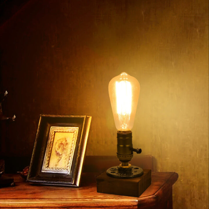 Vintage Industrial Iron Light Bulb 1-Light Table Lamp | Kalsten