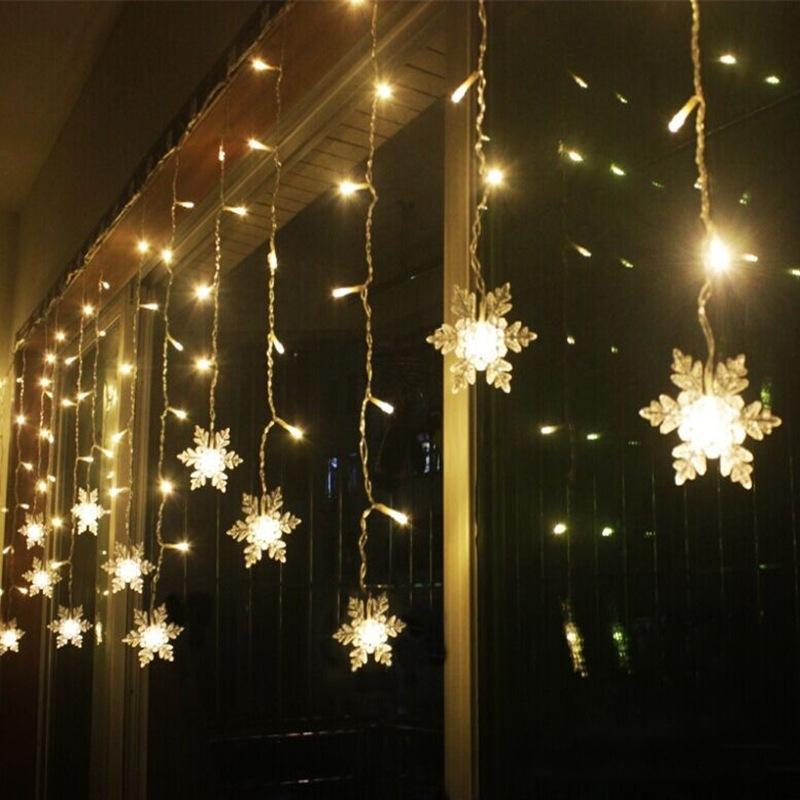LED Snowflake Curtain Lights – Waterproof