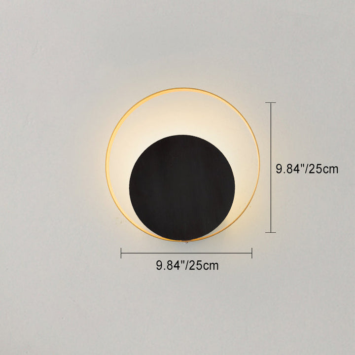 Modern Minimalist Iron Circle Ring 1-Light Wall Sconces Lamp For Bedroom | Kalsten