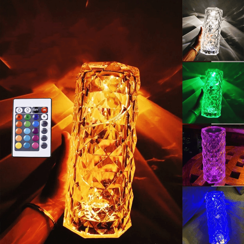 Rose Rays Crystal Diamond Table Lamp | Kalsten