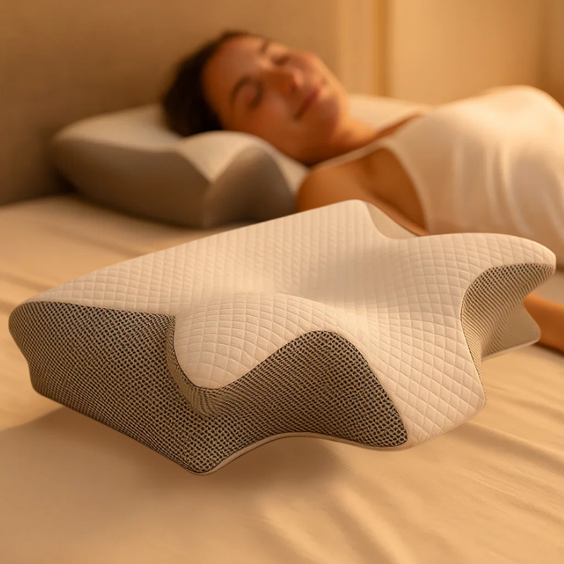 Kalsten | Memory Foam Cervical Pillow | Ergonomic 2-in-1 Design for Neck Pain Relief & Comfortable Sleep
