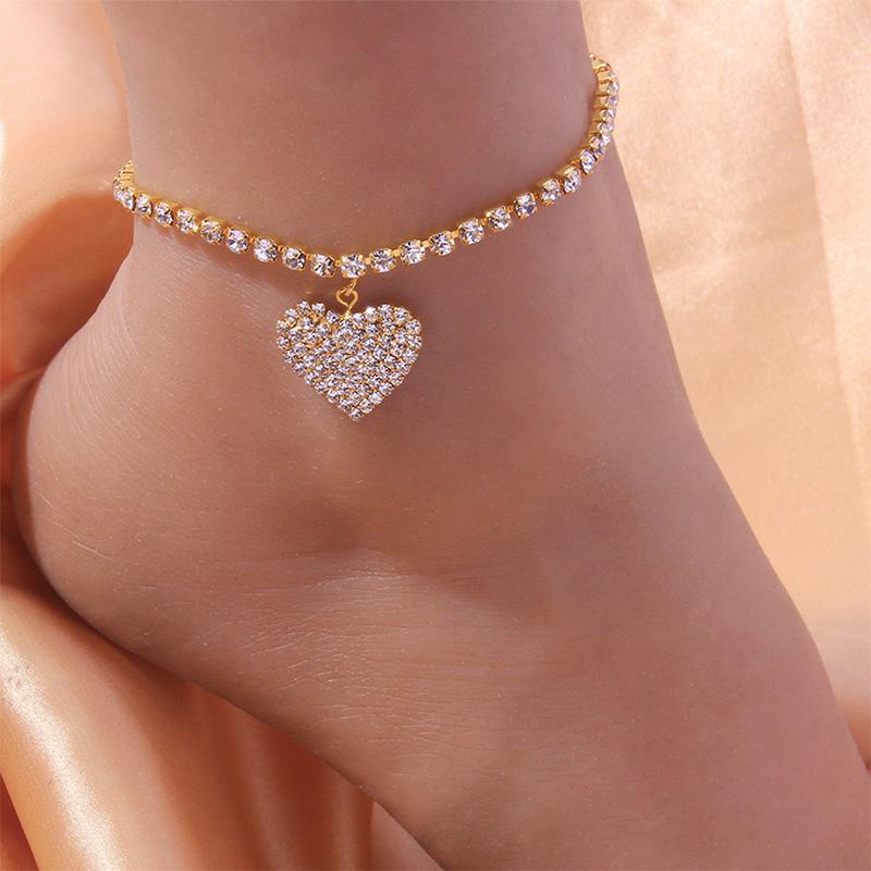 Kalsten | Fashion Heart Rhinestone Anklet