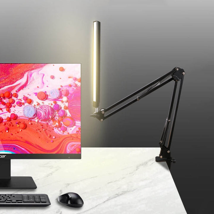 LED Foldable Long Arm Clip Eye Protection USB Reading Table Lamp | Kalsten