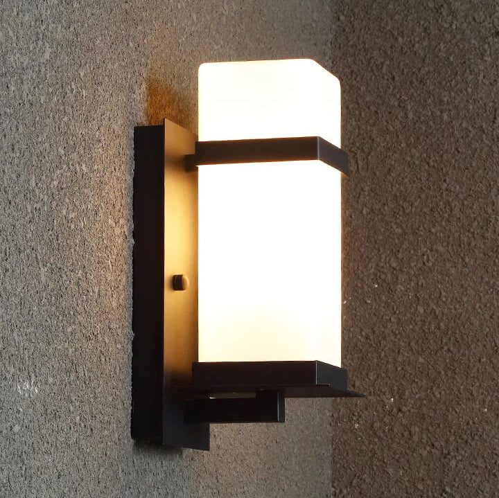 Modern Chinese Square Outdoor Waterproof 1-Light Wall Sconce Lamp | Kalsten