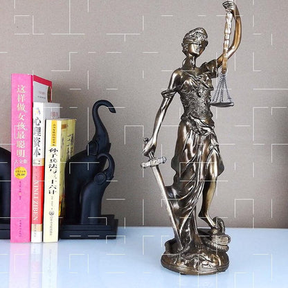 Decorative statue of the goddess of justice