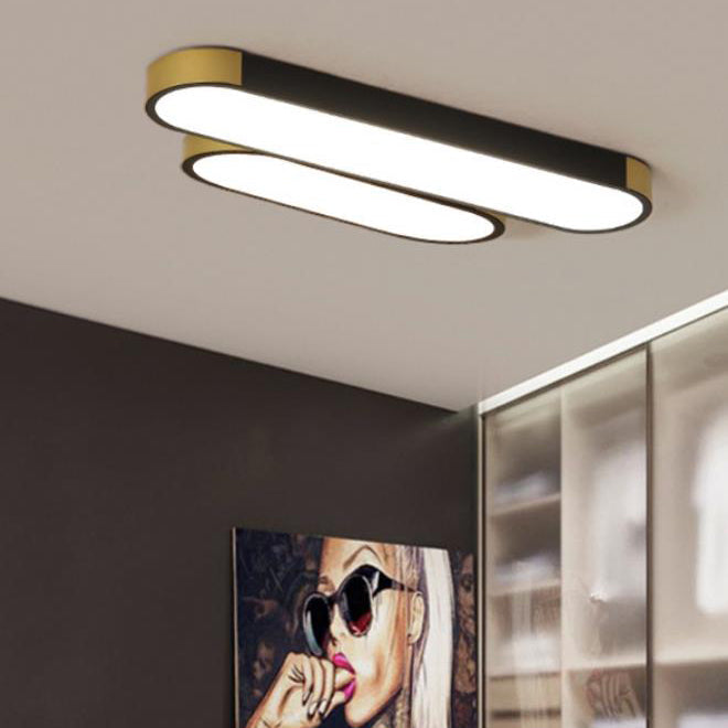 Flush Mount LED Ceiling Light Iron Acrylic 25.6 in Modern Living Room Bedroom Hallway Lighting 3 Color Temperature Adjustable | Kalsten