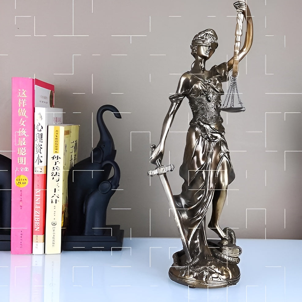 Statue of the Goddess of Justice – An elegant decorative sculpture of Justitia