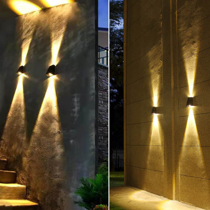 Simple Solar Trapezoid Outdoor Waterproof Up and Down Lights LED Wall Sconce Lamp | Kalsten