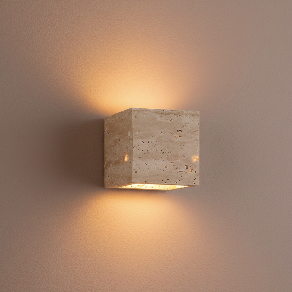 Natural Travertine Indoor/Outdoor Wall Sconce