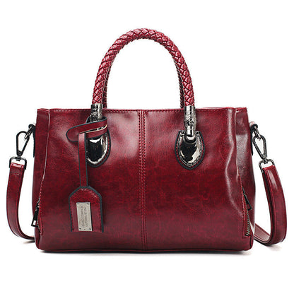 Skanto | New Bags Made of Oil Wax Leather Boston, Large Tote Bag Made of Soft Leather