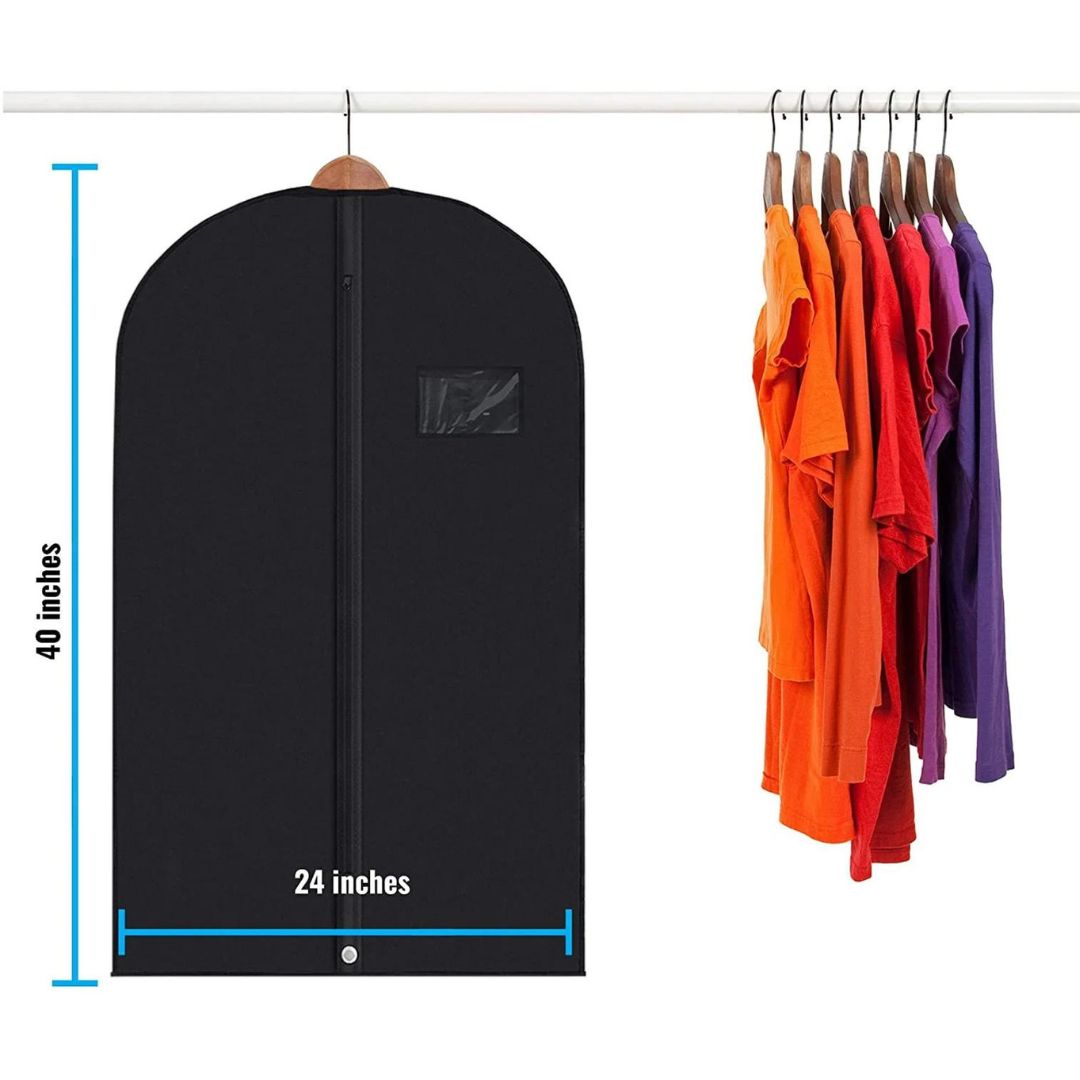 Skanto | 5 Premium Garment Bags - With Transparent Window, Water-Repellent - 40"/54" Inches
