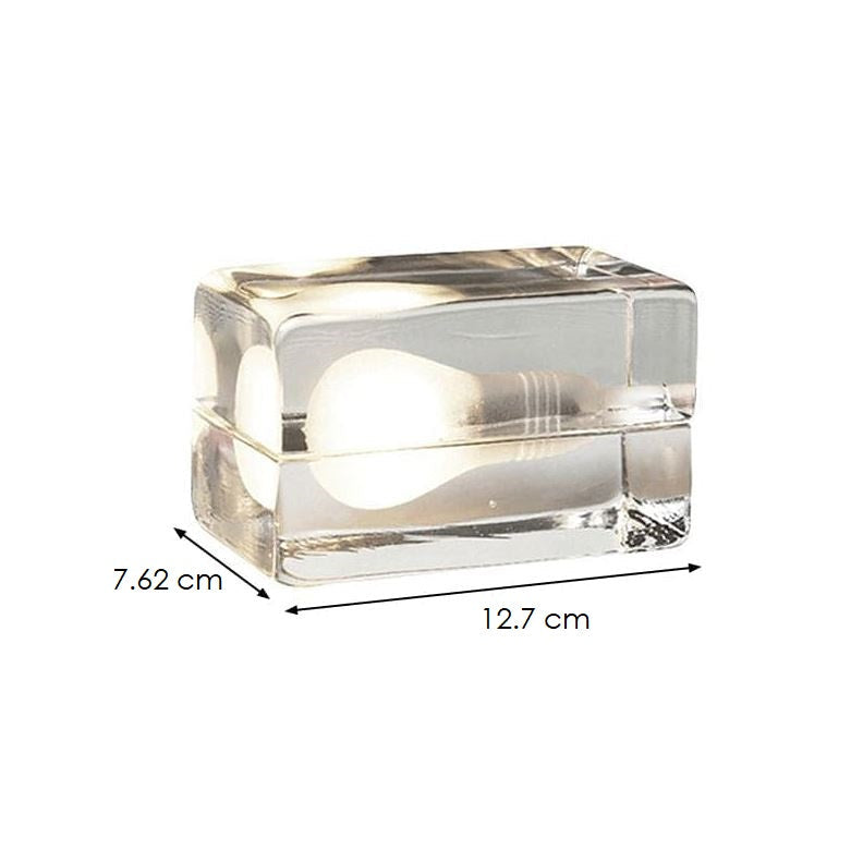BrightCube – Minimalistic Table Lamp with Transparent Glass Cube | Kalsten