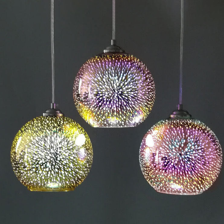 Frendorf | 3D Fireworks Glass Pendant Light | Creative Colored Glass Design