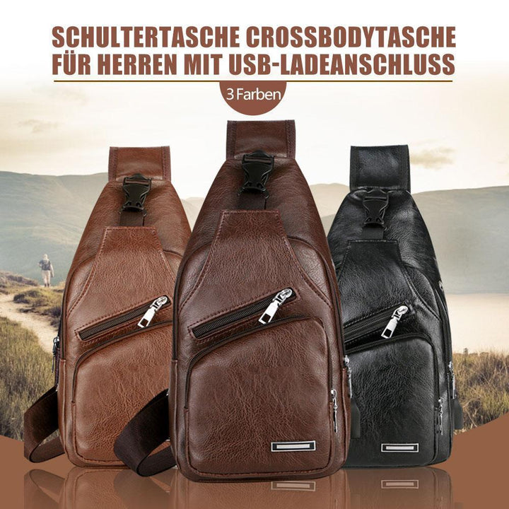 Shoulder bag crossbody bag for men with USB charging port | Kalsten