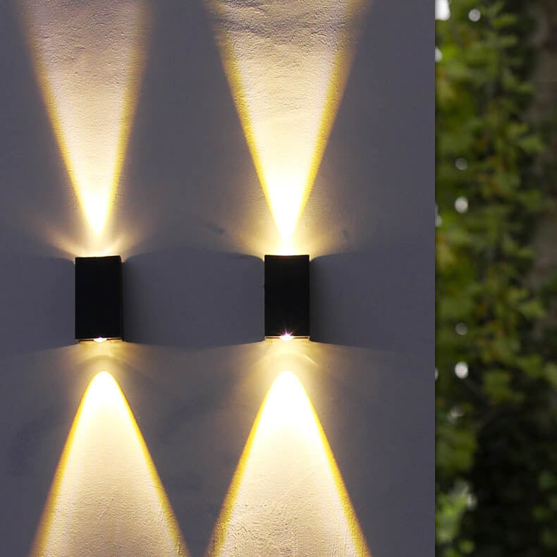 Simple Solar Trapezoid Outdoor Waterproof Up and Down Lights LED Wall Sconce Lamp | Kalsten