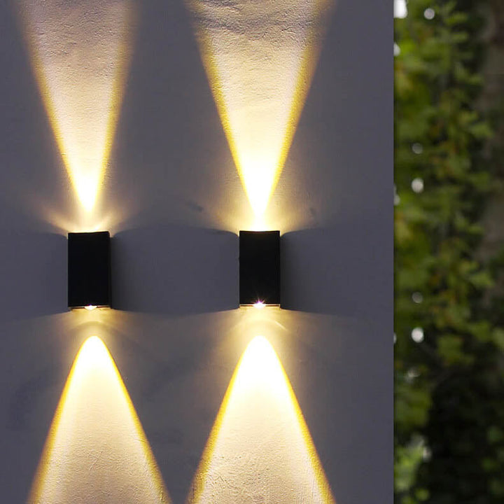 Simple Solar Trapezoid Outdoor Waterproof Up and Down Lights LED Wall Sconce Lamp | Kalsten