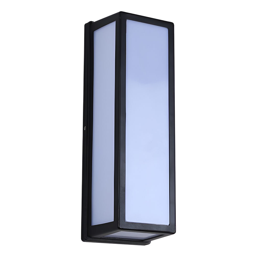 Rectangle LED Waterproof Motion Sensor Black Modern Wall Sconce Lighting | Kalsten
