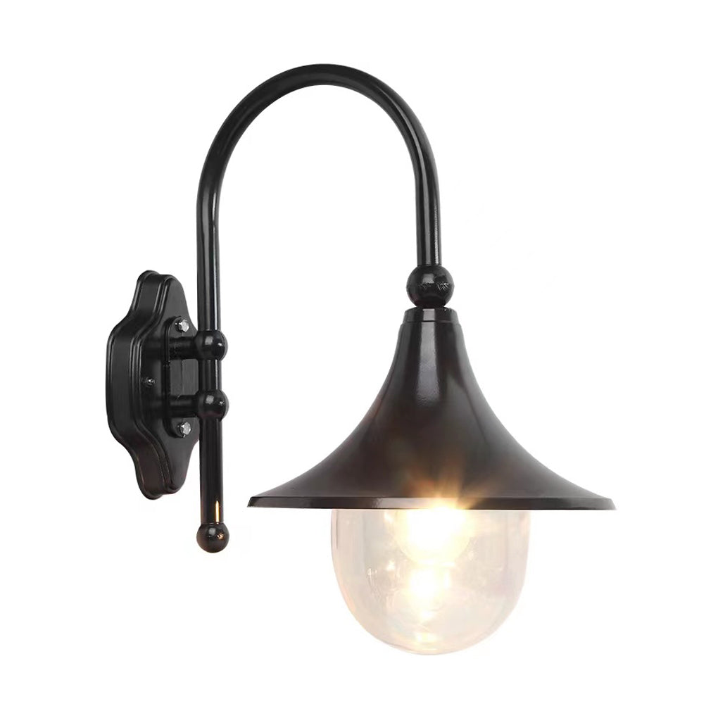 Creative Trumpet Shaped Waterproof LED Black Vintage Outdoor Wall Lamp | Kalsten