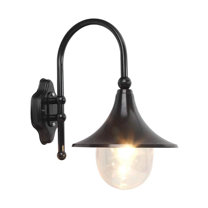 Creative Trumpet Shaped Waterproof LED Black Vintage Outdoor Wall Lamp | Kalsten