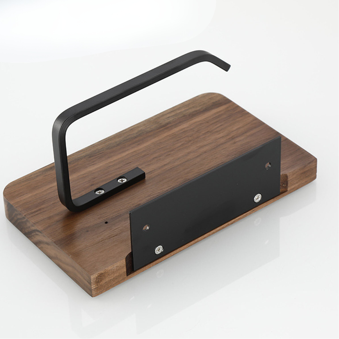 Elegant Wall-Mounted Toilet Paper Holder - made of Walnut and Stainless Steel Kalsten