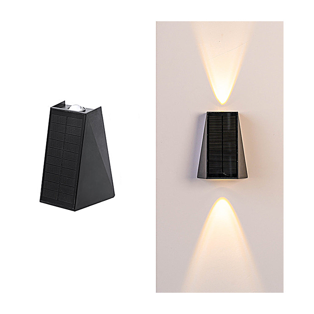 Up and Down Lighting LED Waterproof Black Modern Solar Wall Lights | Kalsten