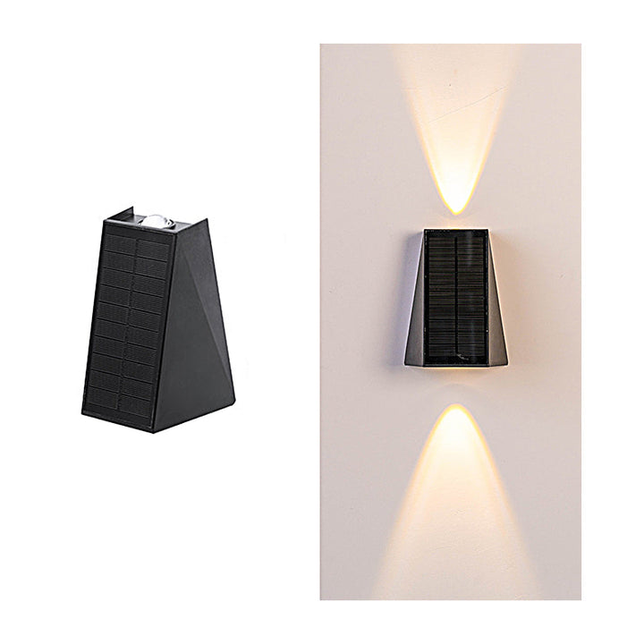 Up and Down Lighting LED Waterproof Black Modern Solar Wall Lights | Kalsten