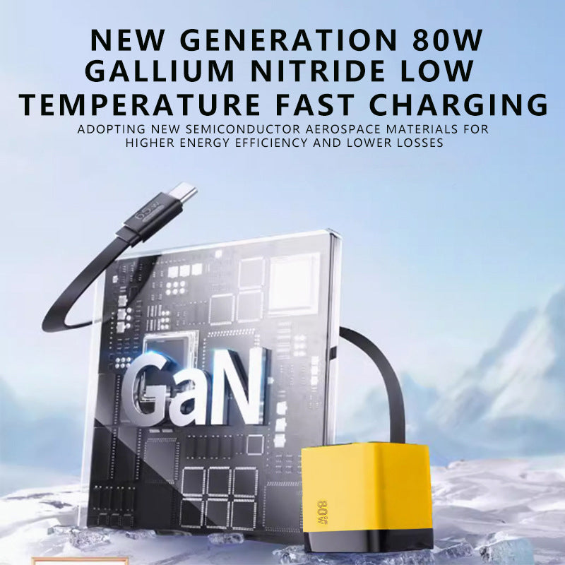 BowLift | 3 in 1 GaN Charger, Scalable 80W MAX fast charger module with Type-C cable and 2 USB ports