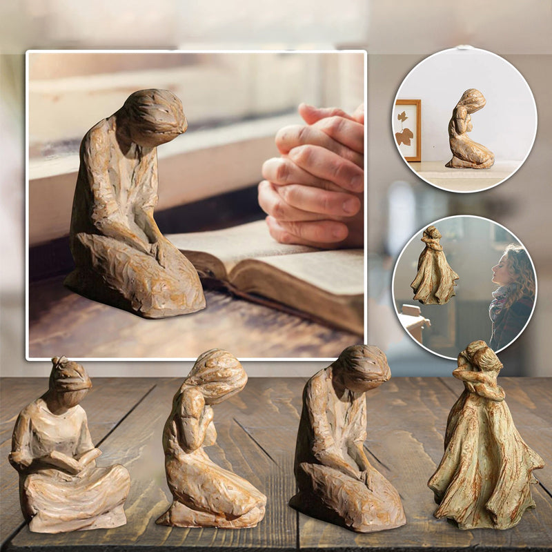 Kalsten | Sweet Hour of Prayer, beautiful hand-cast inspiring sculpture of a praying woman