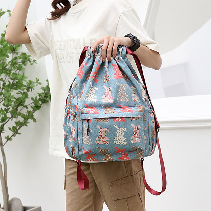 Drawstring shoulder bag in ethnic style | Kalsten