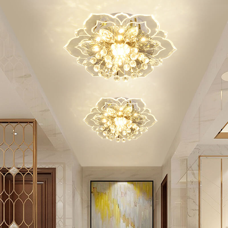 GlowPetal LED Crystal Ceiling Lamp – Flower-Shaped Modern Decor
