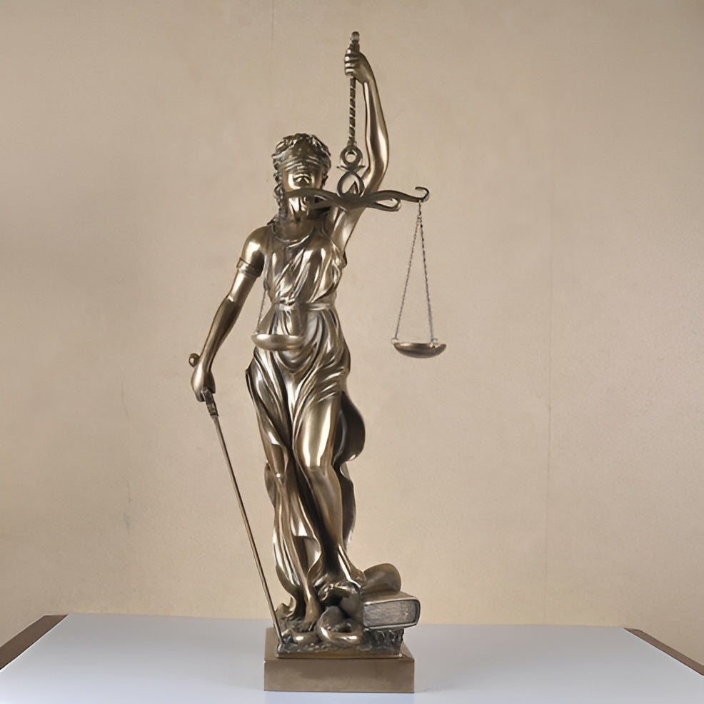 Statue of the Goddess of Justice – An elegant decorative sculpture of Justitia