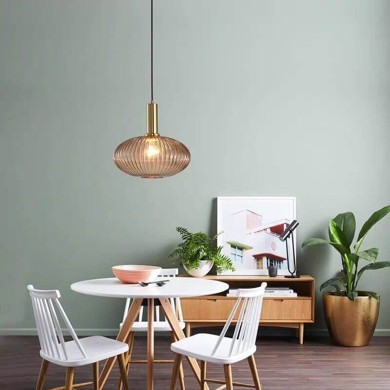 Pendant Light Glass Shade 12.6 in Adjustable Cord Dining Room Kitchen Island Modern Hanging Ceiling Fixture | Kalsten