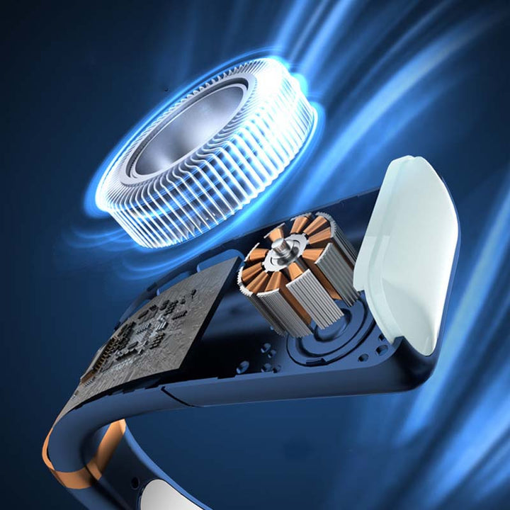 Blade-less hanging neck fan with digital display and light | Kalsten