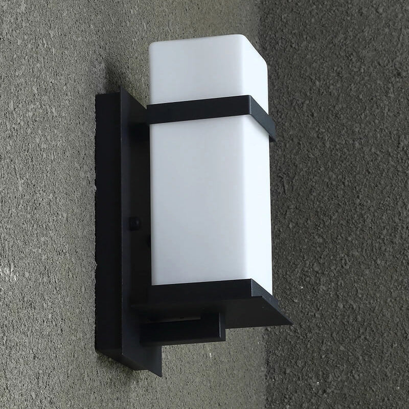Modern Chinese Square Outdoor Waterproof 1-Light Wall Sconce Lamp | Kalsten