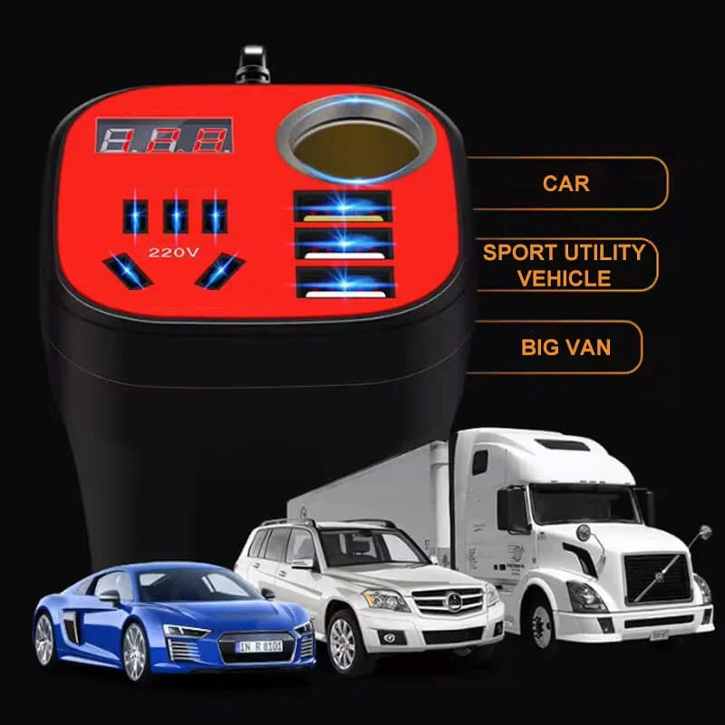 Auto-mounted cup type inverter converter QC charger | Kalsten