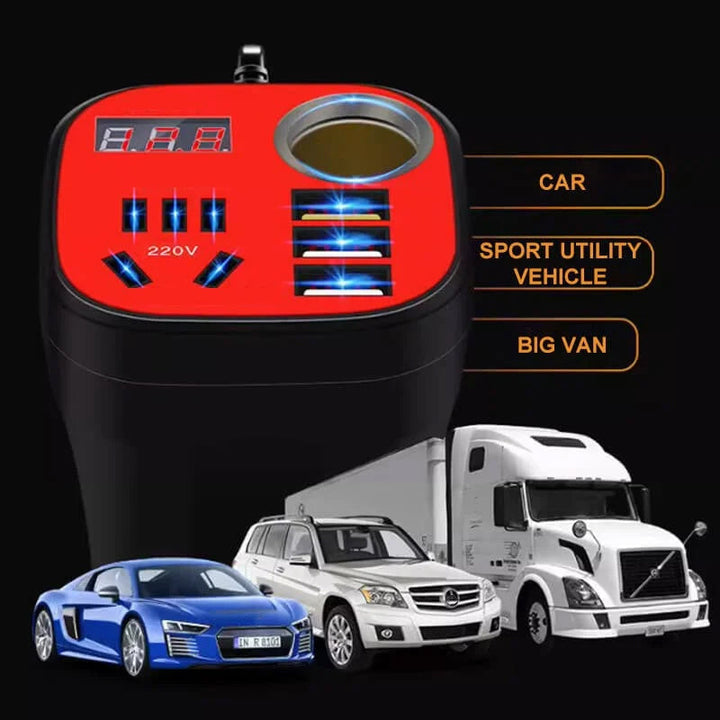 Auto-mounted cup type inverter converter QC charger | Kalsten