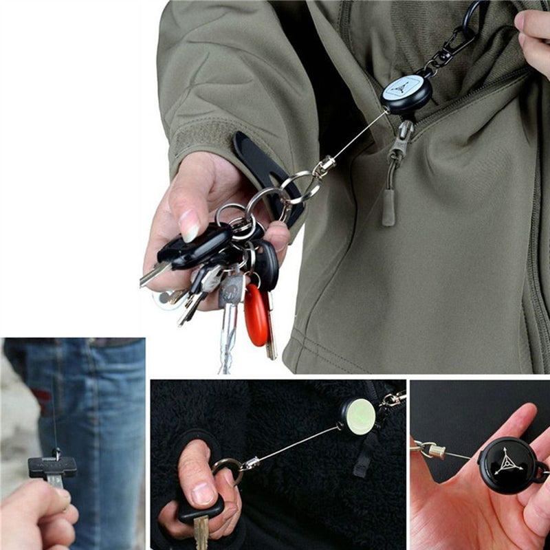 Keychain with retractable wire rope (3 pieces) | Kalsten